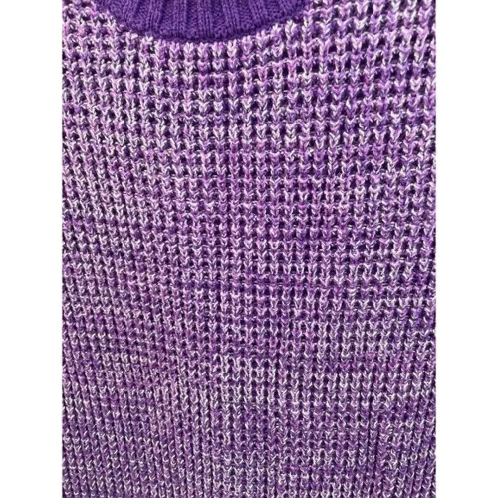 Purple Knit Zip‑Detail Sweater | Minimalist Cozy Aesthetic | D&Co Size S